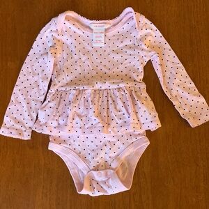 🍓3/$10 Joe Fresh Pink Polka Dot Kids Bodysuit size 12-18m